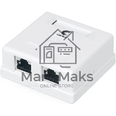 Розетка компьютерная RJ-45(8P8C) Cabeus WS-8P8C-Cat.6-SH-2 категория 6, экранированная, двойная, внешняя, Dual IDC