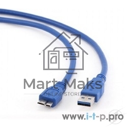 Кабель Gembird/Cablexpert CCP-mUSB3-AMBM-0.5M Кабель USB 3.0 Pro, AM/microBM 9P, 0.5м, экран, синий