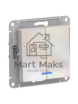 Механизм выключателя 2-кл. ATLAS DESIGN с подсветкой (сх.5а) 10АХ жемчуг SchE ATN000453