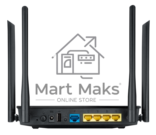Маршрутизатор беспроводной Asus RT-AC1200 10/100BASE-TX черный (Dual Band)