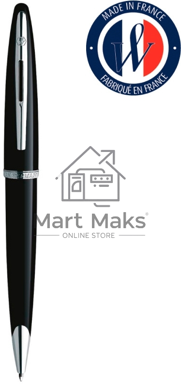 Ручка шариковая Waterman Carene (CWS0293950) Black ST M, синие чернила, подарочная коробка