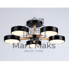 Светильник Ambrella light FL4828/5 BK черный 3000K-6400K 65W D580*160 (ПДУ ИК)