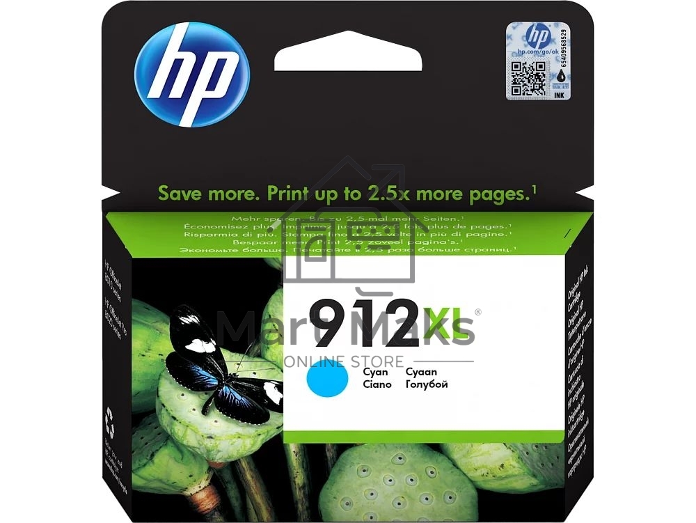 Картридж струйный HP 912 3YL81AE голубой (825стр.) для HP OfficeJet 801x/802x