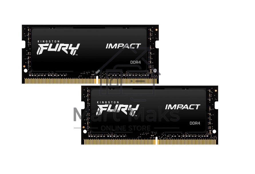 Оперативная память Kingston Fury Impact, DDR4, 32GB (2x16GB), 3200MHz, CL20, SO-DIMM