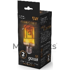 Светодиодная лампа LED GAUSS 157402105 T65 Flame 5W E27 20-80lm 1500K 1/10/100
