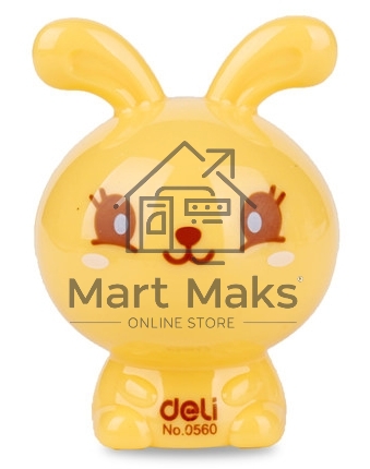 Точилка для карандашей ручная Deli Rabbit E0560, 1 отверстие, пластик, ассорти блистер