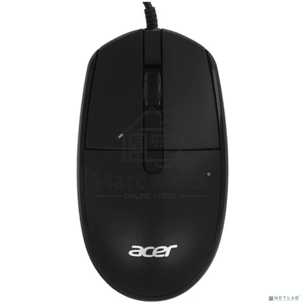 Мышь проводная Acer OMW401 черный, 2000 dpi, USB, кнопки - 4