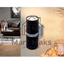 Настенный светильник FW243/2 BK/CH черный/хром GU10*2 max 12W 155*60*76