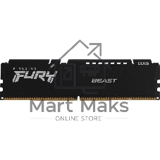 Оперативная память Kingston Fury Beast, DDR5, 16Gb (1x16Gb), 6400MHz, CL32, DIMM, с радиатором, черный