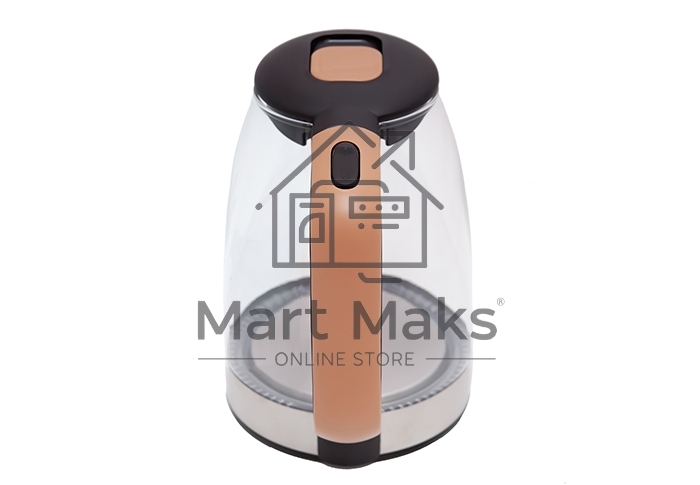 Чайник Centek CT-0065 <Beige> стекло, 1.7л 2200Вт, LED-подсветка, мерная шкала, защита от вкл б/воды
