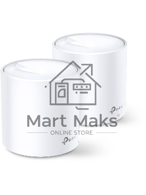 Система TP-Link Mesh AX3000 Whole Home Wi-Fi System, Wi-Fi 6, 2402Mbps (4 streams) at 5GHz and 574Mbps (2 streams) at 2.4GHz, 2 Gigabit ports of each unit, support OFDMA, MU-MIMO, 802.11k/v/r seamless roaming, support WPA3, HomecareTM system, easy setup a