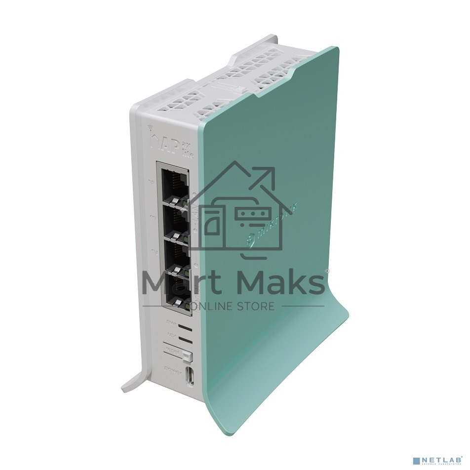 Роутер беспроводной MikroTik hAP ax lite (L41G-2AXD) AX600 10/100/1000BASE-TX голубой