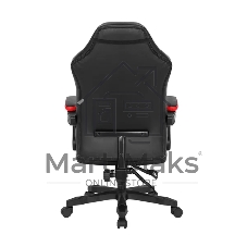 Кресло Defender CRUISER BLACK/RED черный/красный, экокожа, подставка для ног