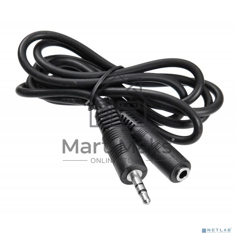 Кабель-удлинитель аудио Buro Jack 3.5 (m)/Jack 3.5 (f) 2м. черный