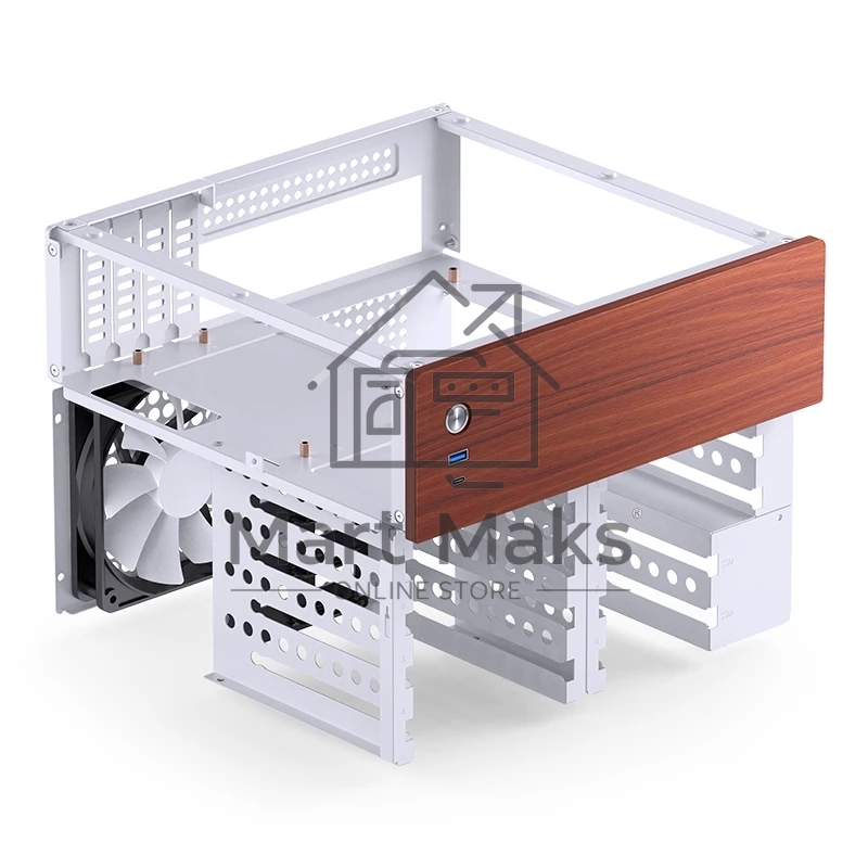 Корпус без блока питания JONSBO N4, Mini-Tower, 1x120mm, 1xUSB-A 3.0 + 1xUSB-C 3.2, SFX PSU Support, mATX, mITX White
