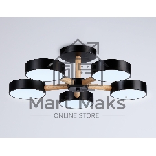 Светильник Ambrella light FL4828/5 BK черный 3000K-6400K 65W D580*160 (ПДУ ИК)