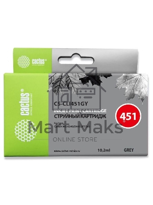 Картридж струйный Cactus CS-CLI451GY серый (10.2 мл) для Canon MG 6340/5440/IP7240