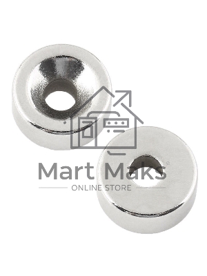 Неодимовый магнитный диск 20х5 мм с зенковкой 10х4,5 мм (упаковка 2 шт.)