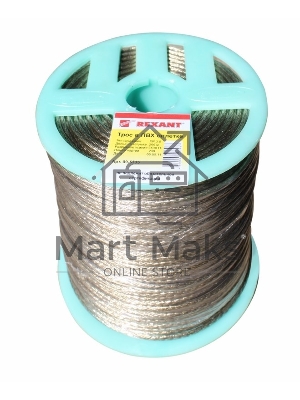 Трос стальной в ПВХ оплетке d=3,5 мм, прозрачный (бухта 200 м) Rexant