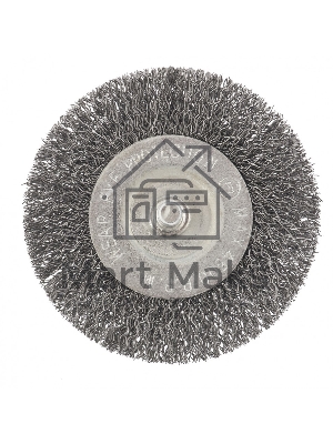 Щетка для дрели Сибртех 75 мм, плоская со шпилькой, витая проволока 0,3 мм
