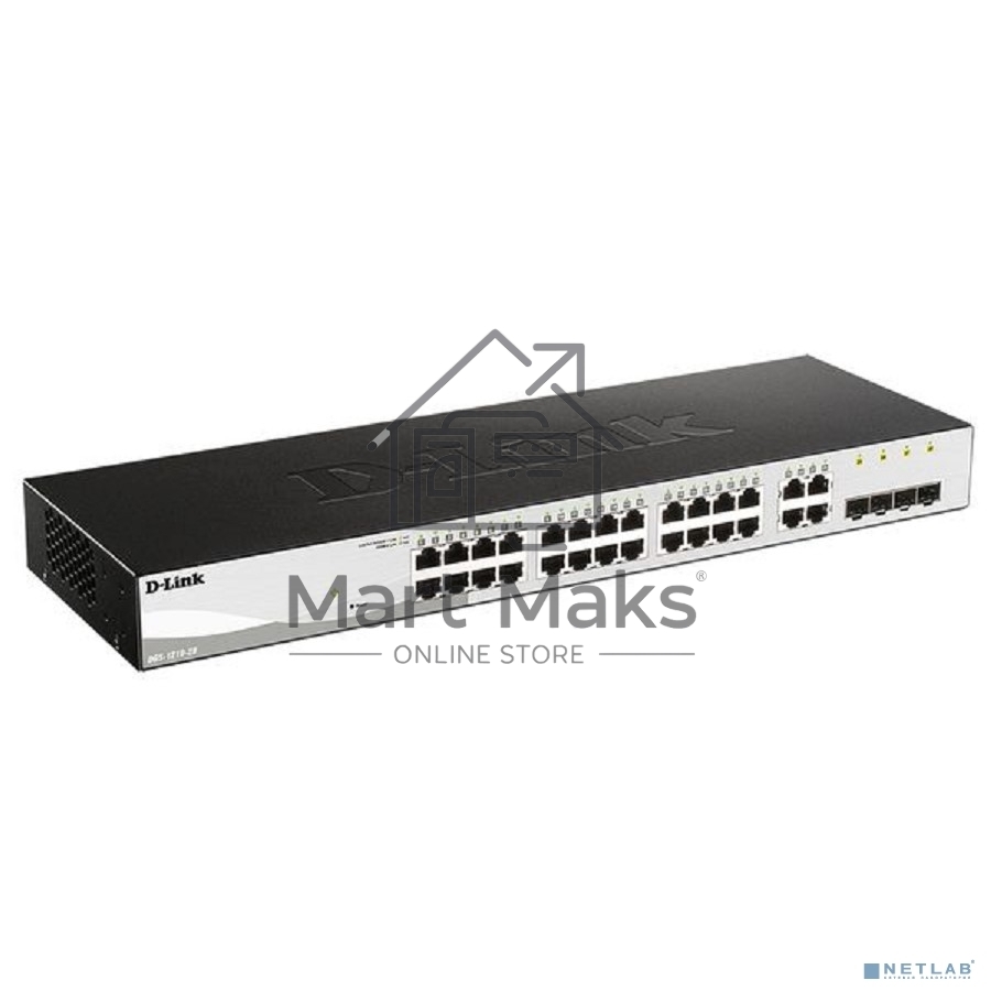 Управляемый L2 коммутатор D-Link DGS-1210-28/FL2A с 24 портами 10/100/1000Base-T и 4 комбо-портами 100/1000Base-T/SFP