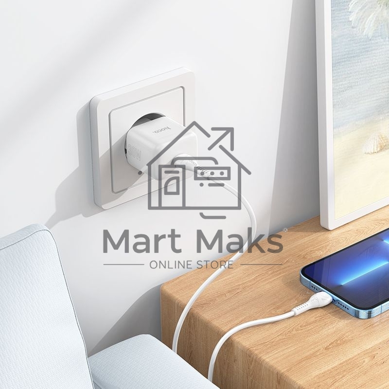 Сетевое зарядное устройство Hoco N32 Glory White 30W 3A+2A+1.5A (PD+QC+AFC) USB Type-C универсальное белый