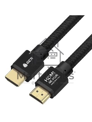 Кабель Greenconnect GCR-54990 PROF 7.5m HDMI 2.0, черный ECO Soft капрон, AL корпус черный, HDR 4:4:4, Ultra HD, 4K 60Hz/5K*30Hz, 3D, 18.0 Гбит/с, 28AWG