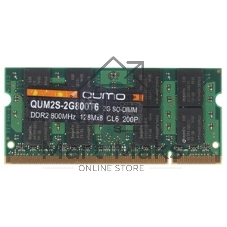 Оперативная память Qumo, DDR2, 2GB (1x2 GB), 800 MHz, CL6, SO-DIMM