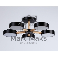 Светильник Ambrella light FL4828/5 BK черный 3000K-6400K 65W D580*160 (ПДУ ИК)