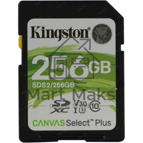 Флеш карта SDXC 256Gb Class10 Kingston <SDS2/256GB>, Canvas Select 100R CL10 UHS-I