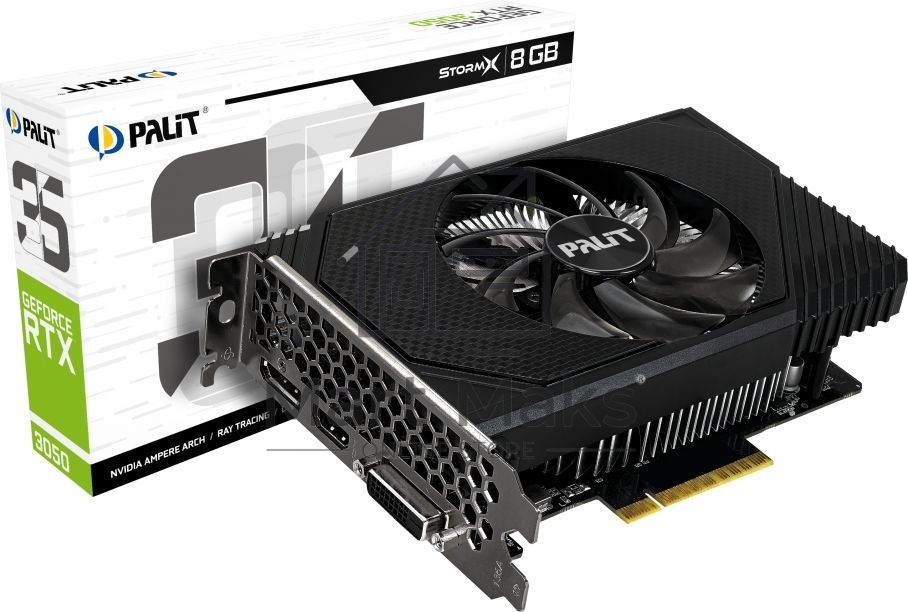 Видеокарта Palit PA-RTX3050 STORMX 8GB RTX 3050 8Gb 128bit GDDR6 1042/14000 DVIx1 HDMIx1 DPx1 HDCP Ret