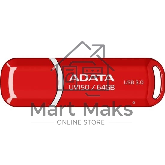 Флешка USB R/W R/W ADATA 64GB ADATA UV150, USB 3.0, Красный
