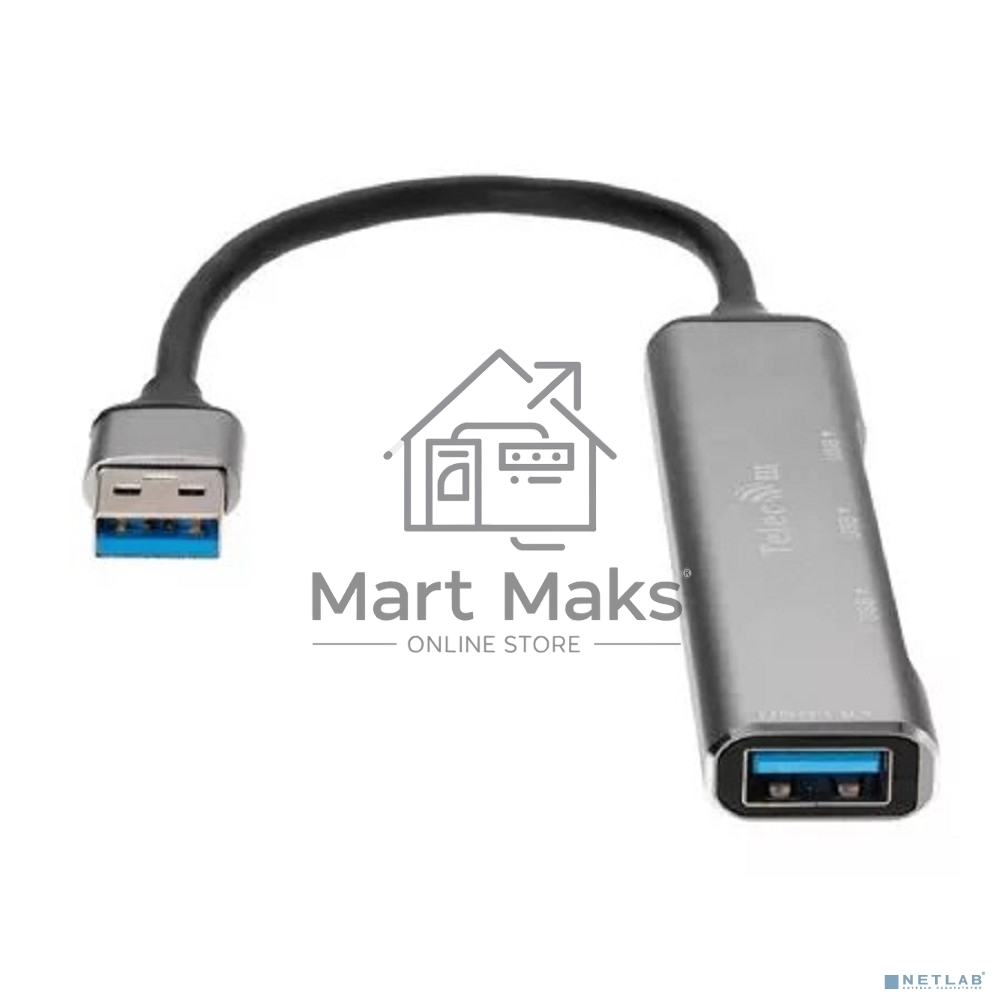 Переходник USB 3.0 -->USB3.0+3 USB2.0, Aluminum Shell, 0.2м Telecom <TA308U>