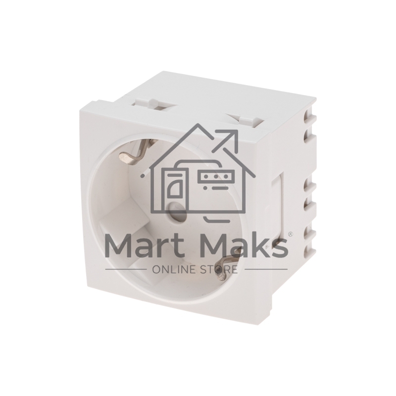 Розетка электрическая Rexant 45x45, CEE 7/4, 2K+3, 16A, белая