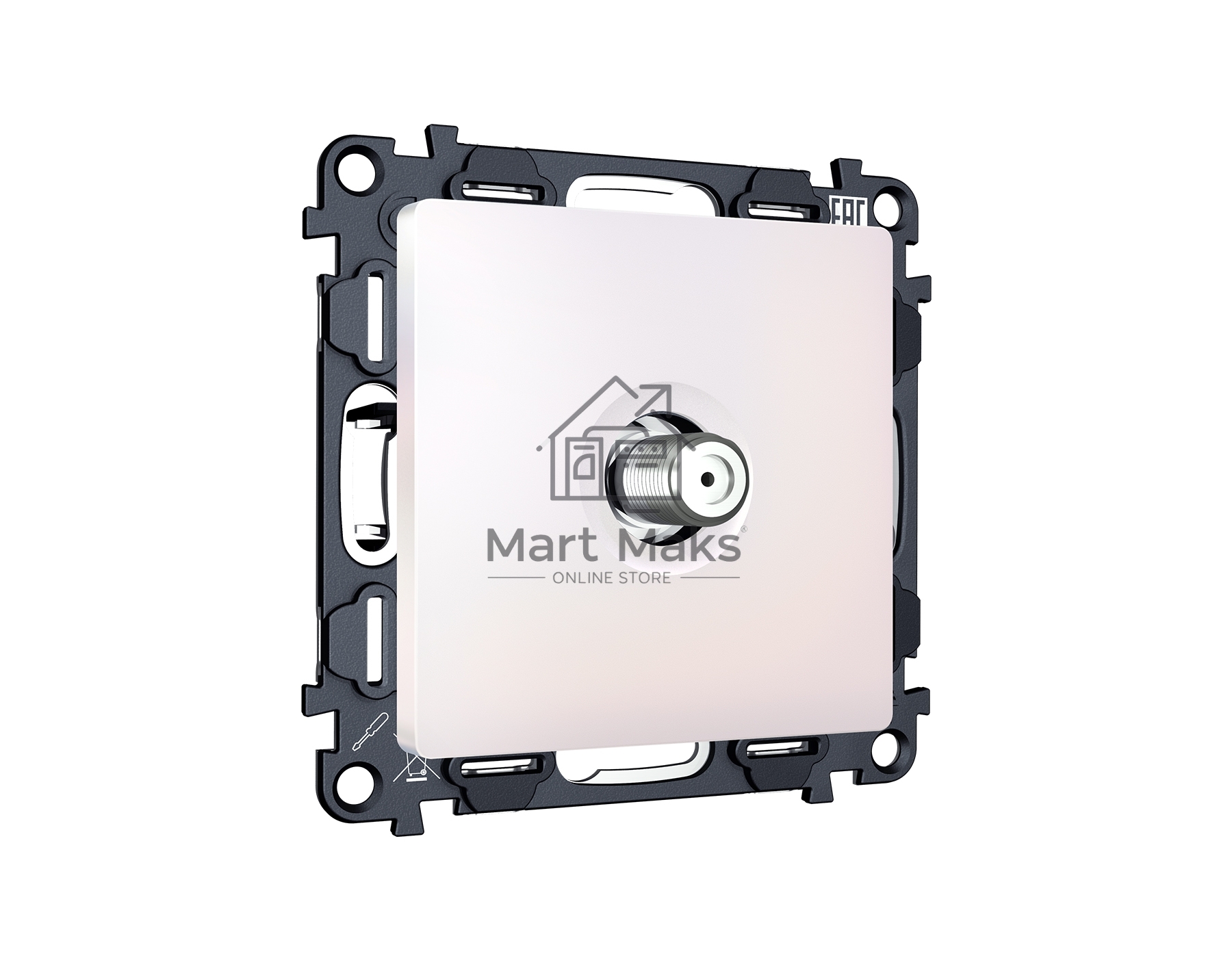 Комплект механизма TV розетки SAT 5-2400MHz 3.5dB ALFA Жемчуг QUANT (AP2130, VM215) MA213050