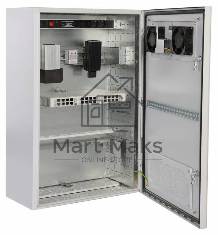 Шкаф настенный ЦМО ШТВ-Н-6.6.3-4ААА 6U 600x330мм пер.дв.стал.лист несъемные бок.пан. 57кг серый