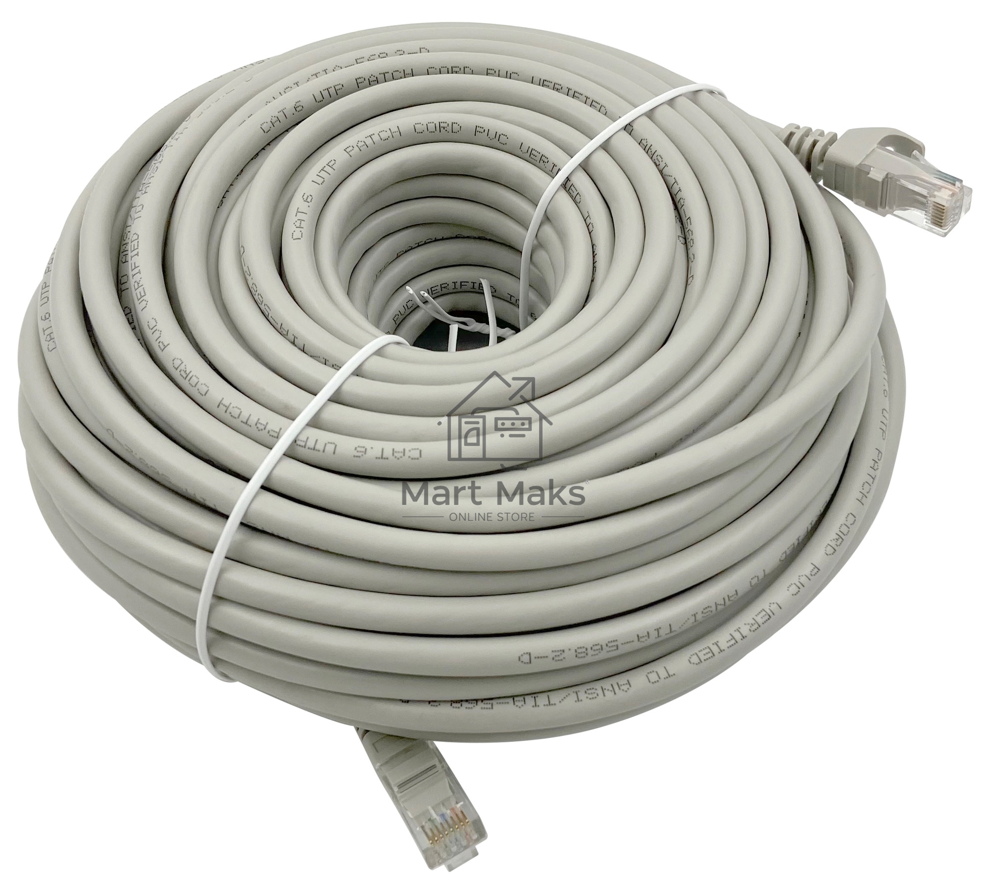 Патч-корд Buro Basic UTP 4 пары cat6 CCA molded 30м серый RJ-45 (m)-RJ-45 (m)