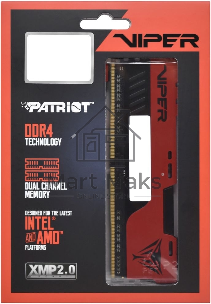 Оперативная память Patriot Viper Elite II, DDR4, 16GB (2x8 GB), 2666 MHz, CL16, DIMM, радиатор, красный