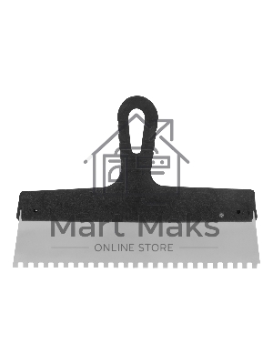 Шпатель из нержавеющей стали Сибртех 300 мм, зуб 6х6 мм, пластмассовая ручка 85467