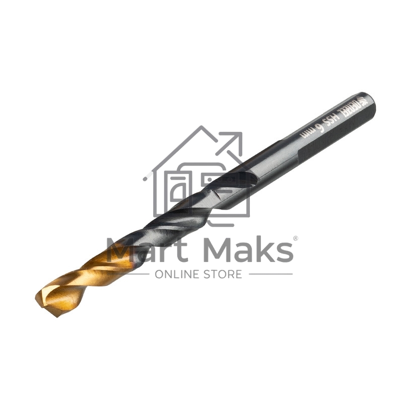 Сверло по металлу, 6 мм, HSS-Tin, Golden Tip, 10 шт. Denzel