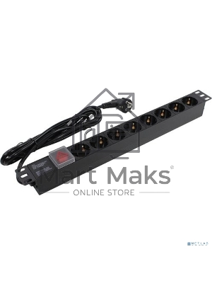 Блок розеток горизонтальный ExeGate ServerPro PDU-19H805 Al-8S-EU3-SW, 19