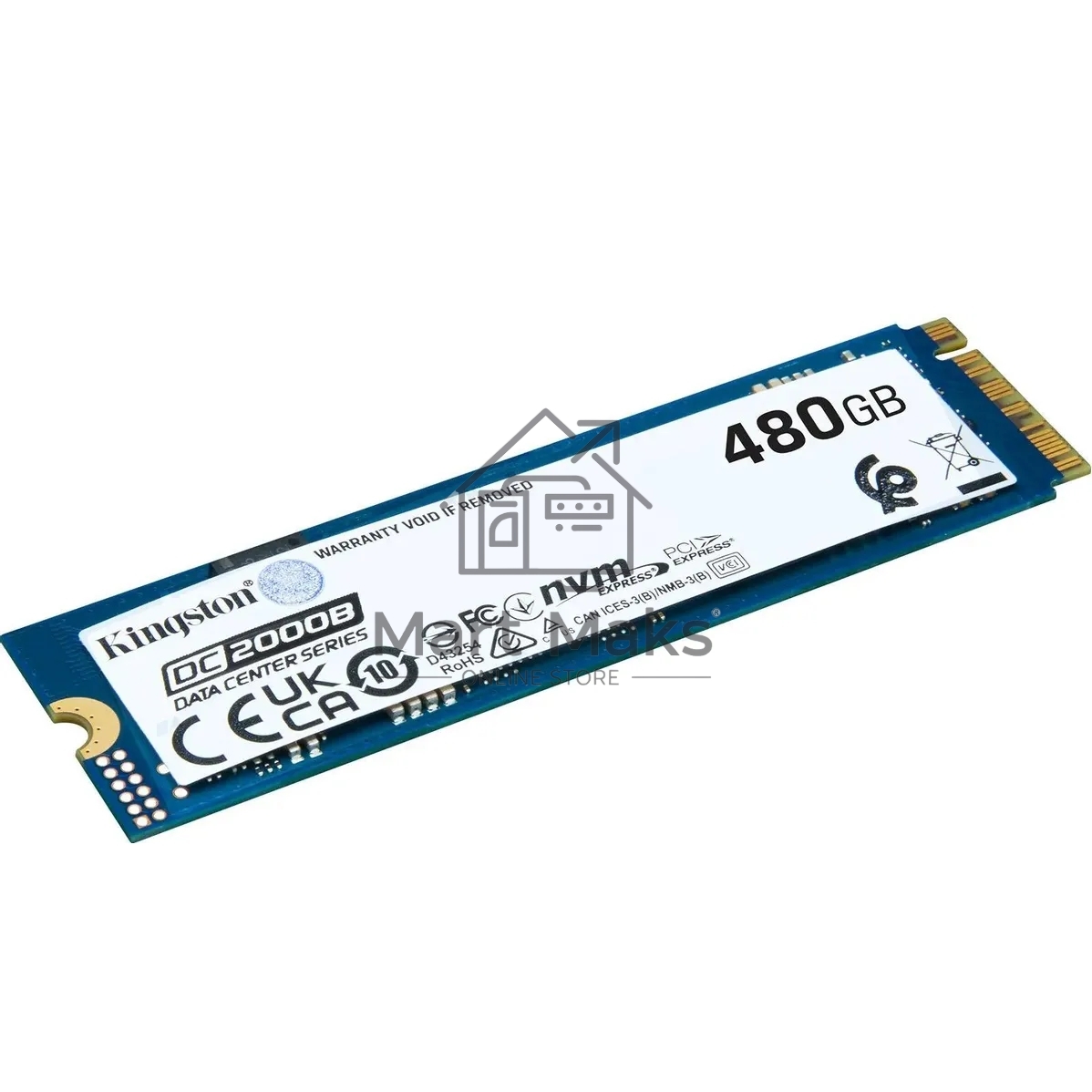 Накопитель SSD Kingston DC2000B, 480GB, PCIe 4.0 x4, M.2 2280, R/W 7000/800