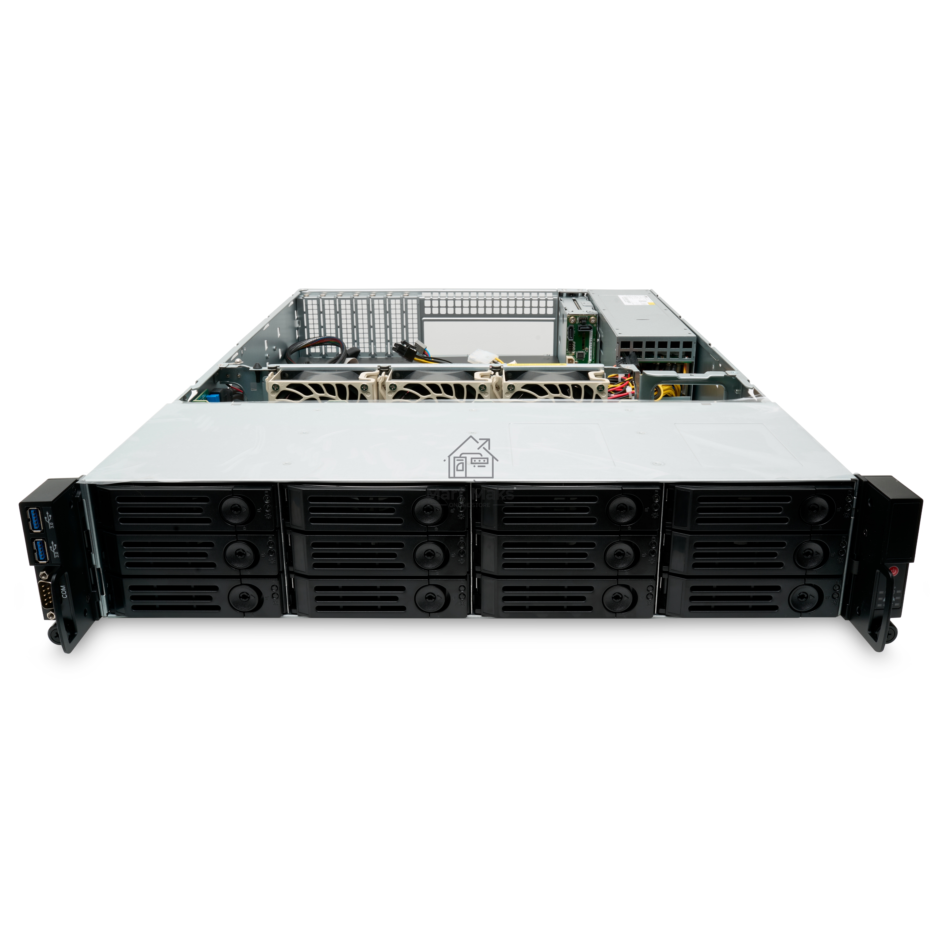 Серверный корпус Ablecom 2U CS-R29-05P; E-ATX, ATX, Micro-ATX, Mini-ITX MBs; 12 x 3.5'' hs; 1200W CRPS(1+1); no rails