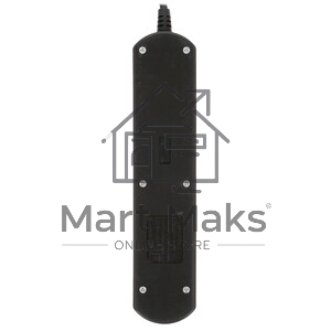 Удлинитель PC 1,5 м, 4 р, без выкл., 16А черный PC-2B-1,5M