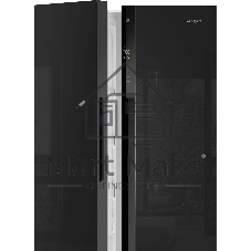 Холодильник Weissgauff WSBS 500 Inverter NoFrost Black двухкамерный 270/180л морозилка слева, No Frost, Side by Side