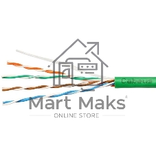 Кабель информационный Cabeus UTP-4P-Cat.5e-SOLID-LSLTx-GN-100 кат.5E U/UTP 4 пары PVC внутренний 100м зеленый
