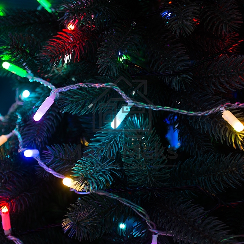 Гирлянда Нить 10м, 100 LED, RGB. свечение с динамикой (при использовании контроллера), 230 В