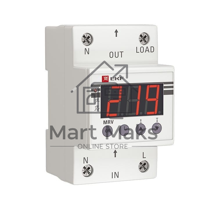Реле напряжения с дисплеем MRV 63А PROxima EKF MRV-63A