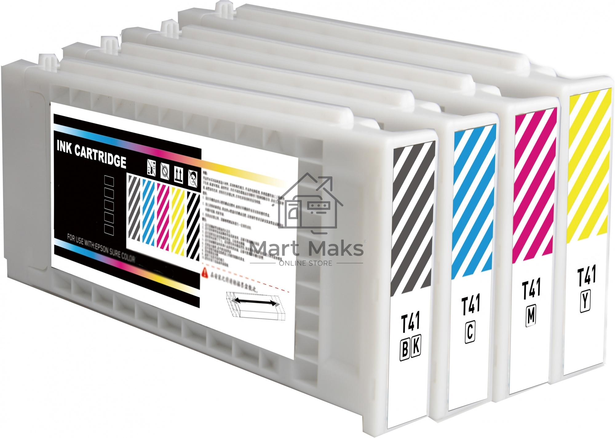 Картридж струйный Cactus CS-EPT41F2 T41F2 голубой пигментный (350 мл) для Epson SureColor SC-T5400M/SC-T3405/SC-T5405