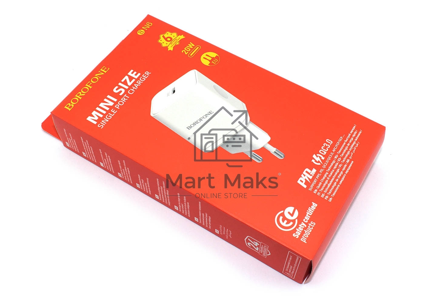 Блок питания (сетевой адаптер) BOROFONE BN6 Field 1xUSB-C PD20W 3A, белый